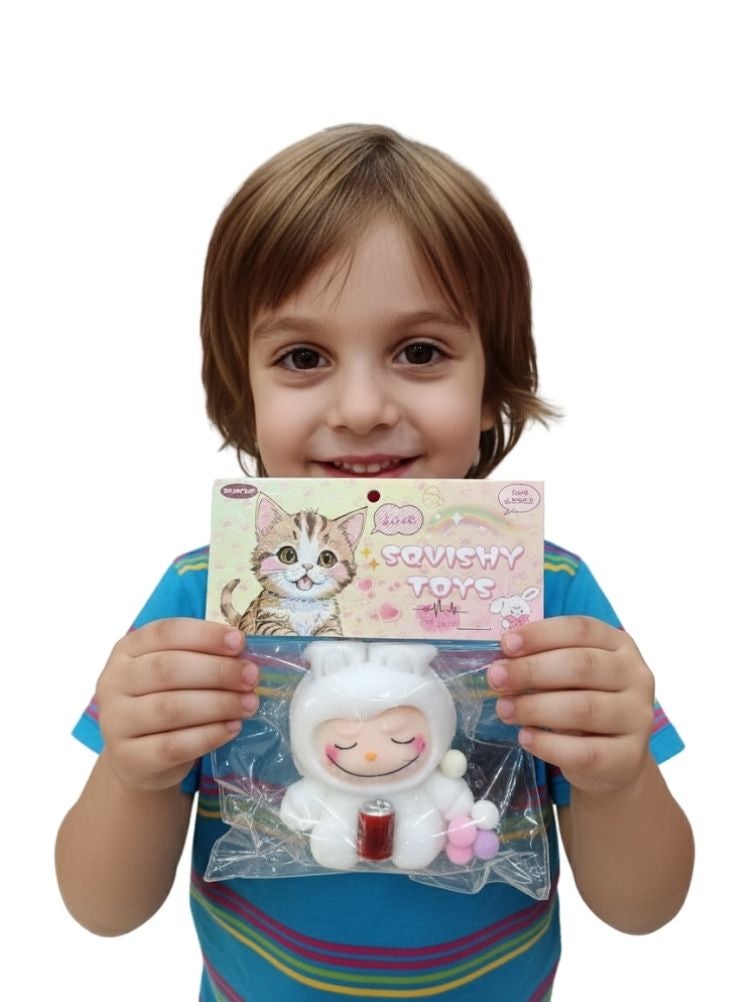 بريميم مجسم صغير لشخصية الأرنب لابوبو بزي أبيض – لعبة قابلة للتجميع لطيفة بلمسات باستيلية - Image 3